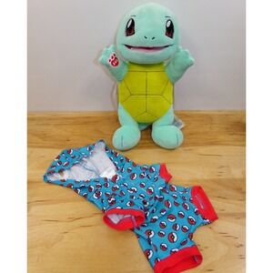Build A Bear Pokemon Squirtle Stuffed Plush‎ Animal 2017 No Sound with Outfit
